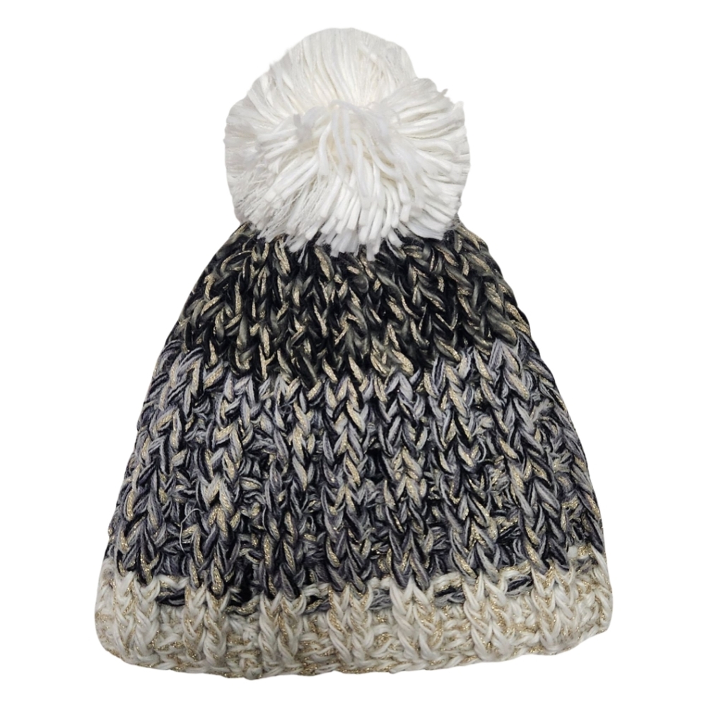 Lole Chunky Knit Beanie Toque Winter Pom Pom Hat